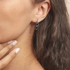 Histoire d'Or Boucles D'oreilles Pendantes Celinia Argent Blanc Céramique Et Oxyde