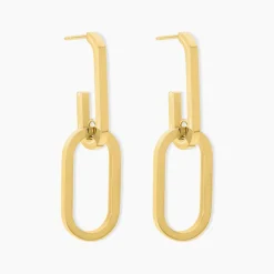 Histoire d'Or Boucles D'oreilles Pendantes Urban Line Acier Doré