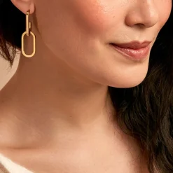 Histoire d'Or Boucles D'oreilles Pendantes Urban Line Acier Doré