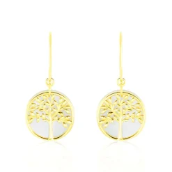 Histoire d'Or Boucles D'oreilles Pendantes Noamie Or Jaune Nacre