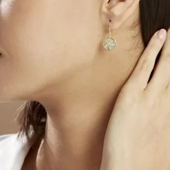 Histoire d'Or Boucles D'oreilles Pendantes Noamie Or Jaune Nacre