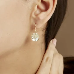 Histoire d'Or Boucles D'oreilles Pendantes Noamie Or Jaune Nacre