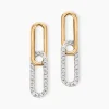Histoire d'Or Boucles D'oreilles Pendantes Graphic Lines Or Jaune Oxyde De Zirconium