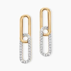Histoire d'Or Boucles D'oreilles Pendantes Graphic Lines Or Jaune Oxyde De Zirconium