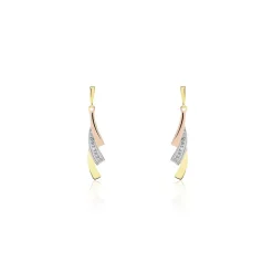 Histoire d'Or Boucles D'oreilles Pendantes Ainhoa Or Tricolore Diamant