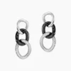 Boucles D'oreilles Pendantes Link Argent Blanc Céramique Et Oxyde-Histoire d'Or Best