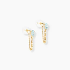 Boucles D'Oreilles Pendantes Jardin Secret Or Jaune Topaze Oxyde De Zirconium-Histoire d'Or