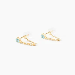 Boucles D'Oreilles Pendantes Jardin Secret Or Jaune Topaze Oxyde De Zirconium-Histoire d'Or