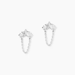 Boucles D'oreilles Pendantes Stilla Argent Blanc-Histoire d'Or Online