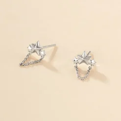 Boucles D'oreilles Pendantes Stilla Argent Blanc-Histoire d'Or Online