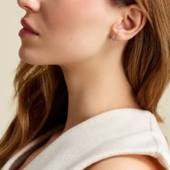 Boucles D'oreilles Pendantes Stilla Argent Blanc-Histoire d'Or Online