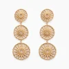 Histoire d'Or Boucles D'oreilles Pendantes Rosae Plaque Or Jaune