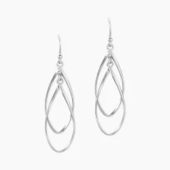 Boucles D'oreilles Pendantes Twisty Argent Blanc-Histoire d'Or Outlet