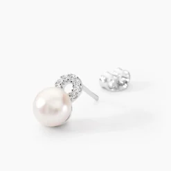 Boucles D'oreilles Pendantes Lilio Argent  Perle De Culture Et Oxyde-Histoire d'Or Discount