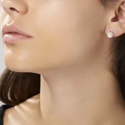 Boucles D'oreilles Pendantes Lilio Argent  Perle De Culture Et Oxyde-Histoire d'Or Discount