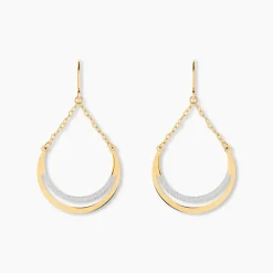 Histoire d'Or Boucles D'oreilles Pendantes Nuada Or Bicolore