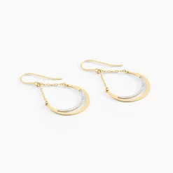 Histoire d'Or Boucles D'oreilles Pendantes Nuada Or Bicolore