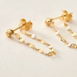 Histoire d'Or Boucles D'oreilles Pendantes Asteria Or Jaune