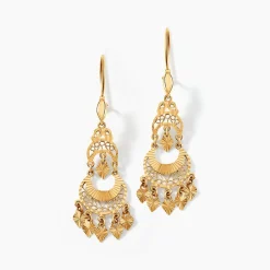 Histoire d'Or Boucles D'oreilles Pendantes Cherki Or Jaune