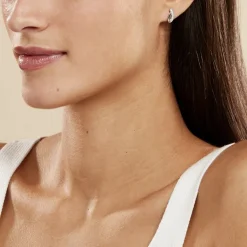 Boucles D'oreilles Pendantes Ange-line Argent Blanc Oxyde De Zirconium-Histoire d'Or New