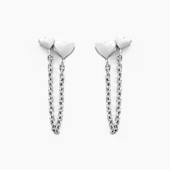 Histoire d'Or Boucles D'oreilles Pendantes Te Amo Argent Blanc