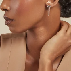 Histoire d'Or Boucles D'oreilles Pendantes Te Amo Argent Blanc