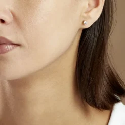 Boucles D'oreilles Puces 4 Griffes Or Jaune Diamant Synthetique-Histoire d'Or Best