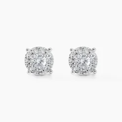 Histoire d'Or Boucles D'oreilles Puces Artemis Or Blanc Diamant