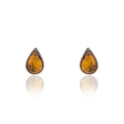 Histoire d'Or Boucles D'oreilles Puces Argent Blanc Junie Ambre