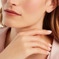 Boucles D'oreilles Puces Aric Or Jaune Perle De Culture Oxyde-Histoire d'Or Discount