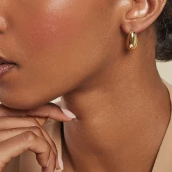 Histoire d'Or Boucles D'oreilles Puces Adoree Acier Jaune