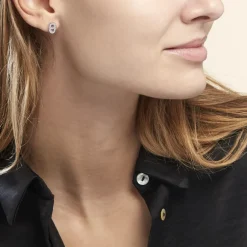 Histoire d'Or Boucles D'oreilles Puces Argent Blanc Caprina Oxydes De Zirconium