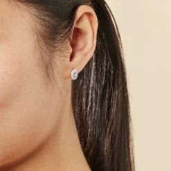 Boucles D'oreilles Puces Argent Blanc Tania Oxydes De Zirconium-Histoire d'Or New