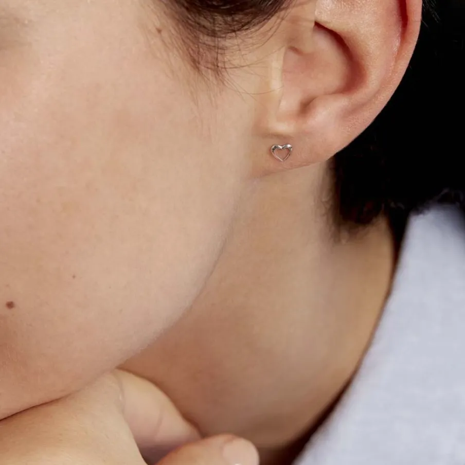 Histoire d'Or Boucles D'oreilles Puces Anne-maudae Coeurs
