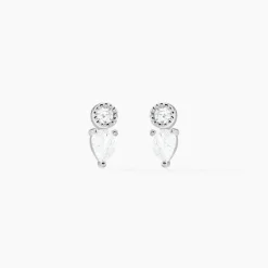 Boucles D'oreilles Puces Argent Blanc Delya Oxyde De Zirconium-Histoire d'Or Online