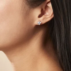 Boucles D'oreilles Puces Argent Blanc Alys Oxyde De Zirconium-Histoire d'Or Outlet