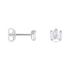 Histoire d'Or Boucles D'oreilles Puces Adria Argent Blanc Oxyde De Zirconium