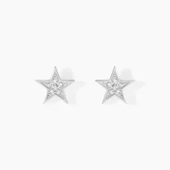 Histoire d'Or Boucles D'oreilles Puces Argent Blanc Katou Oxydes De Zirconium
