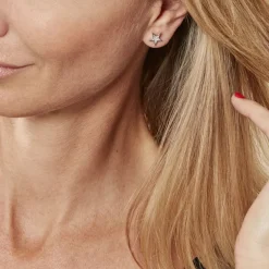 Histoire d'Or Boucles D'oreilles Puces Argent Blanc Katou Oxydes De Zirconium