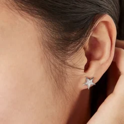 Histoire d'Or Boucles D'oreilles Puces Argent Blanc Katou Oxydes De Zirconium