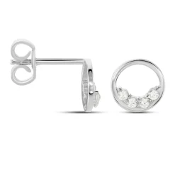 Histoire d'Or Boucles D'oreilles Puces Argent Blanc Vivence Oxydes De Zirconium