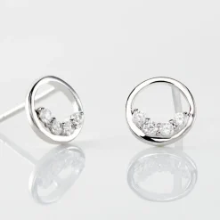 Histoire d'Or Boucles D'oreilles Puces Argent Blanc Vivence Oxydes De Zirconium