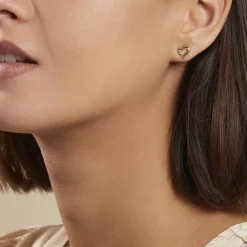 Histoire d'Or Boucles D'oreilles Puces Anne-maudae Coeurs Or Jaune