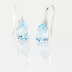 Boucles D'oreilles Puces Anesa Or Blanc Topaze-Histoire d'Or Online