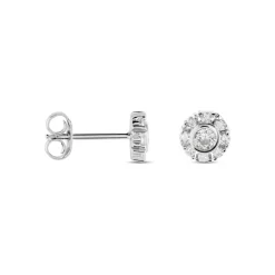 Histoire d'Or Boucles D'oreilles Puces Argent Blanc Gwenegan Oxydes De Zirconium