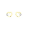 Histoire d'Or Boucles D'oreilles Puces Anne-maudae Double Coeurs Or Bicolore