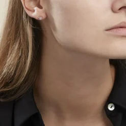 Boucles D'oreilles Puces Argent Rose Donella Oxyde De Zirconium-Histoire d'Or