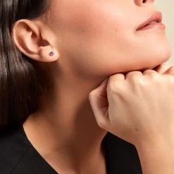 Boucles D'oreilles Puces Argent Blanc Rio Santa Teresa Oxyde-Histoire d'Or New