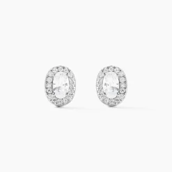 Boucles D'oreilles Puces Albertina Argent Blanc Oxyde De Zirconium-Histoire d'Or New