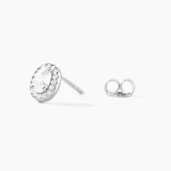 Boucles D'oreilles Puces Albertina Argent Blanc Oxyde De Zirconium-Histoire d'Or New
